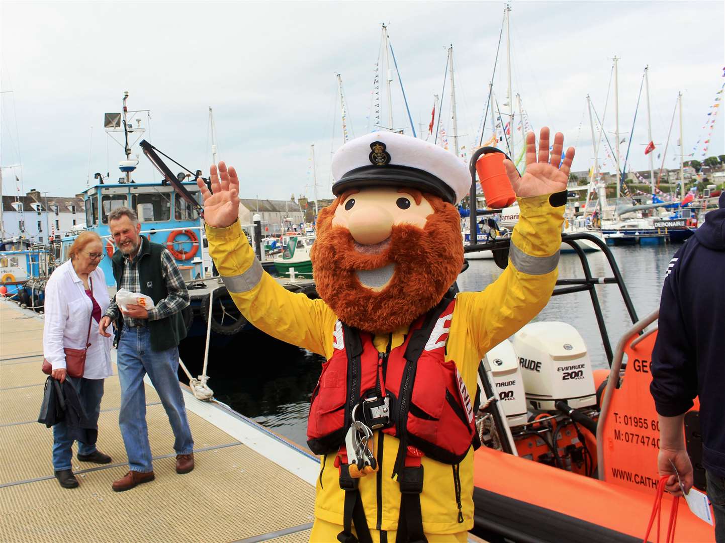RNLI mascot Stormy Stan at the Wick marina. Picture: Alan Hendry