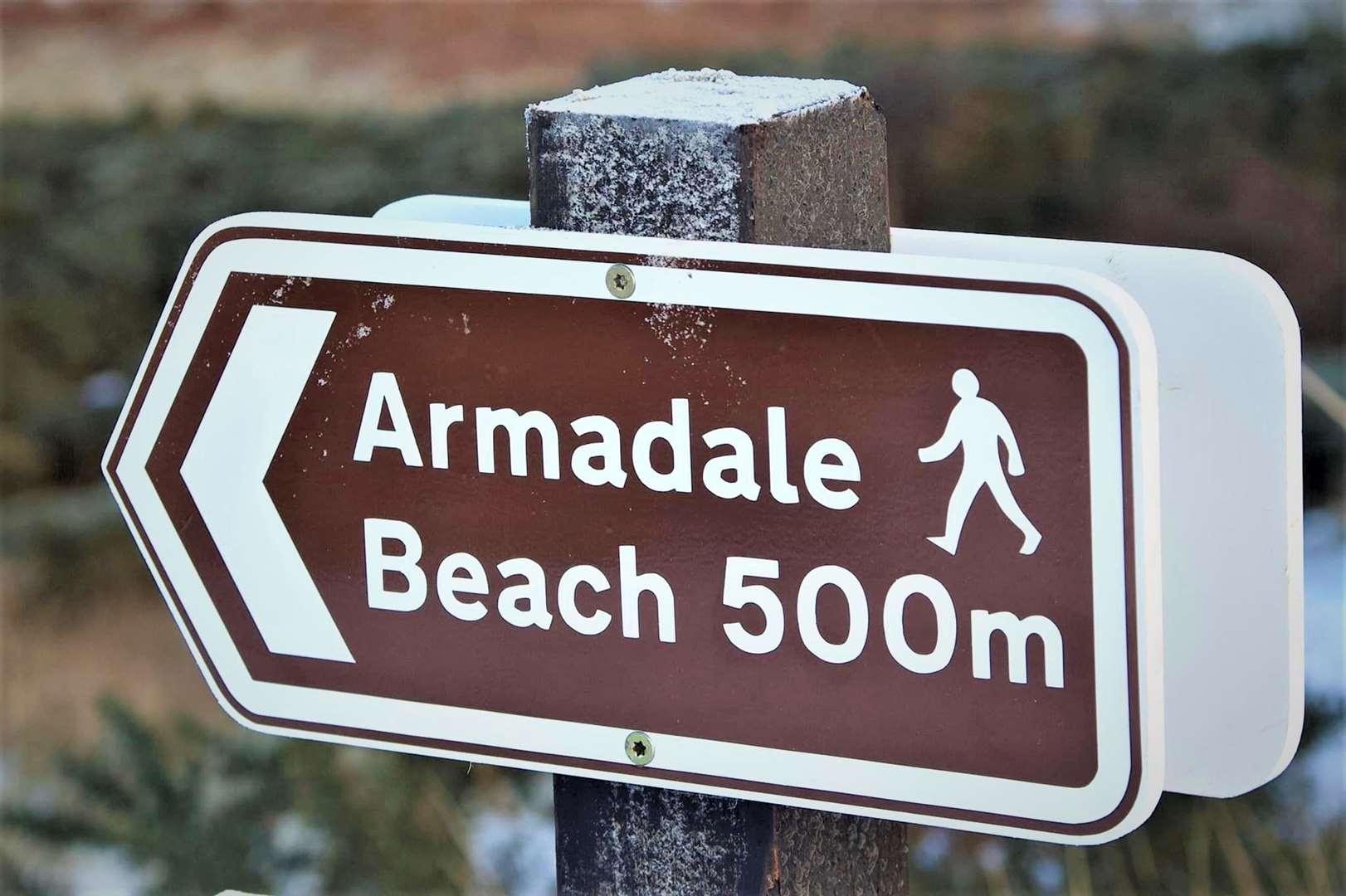 A sign at the new footpath down to the beach at Armadale.