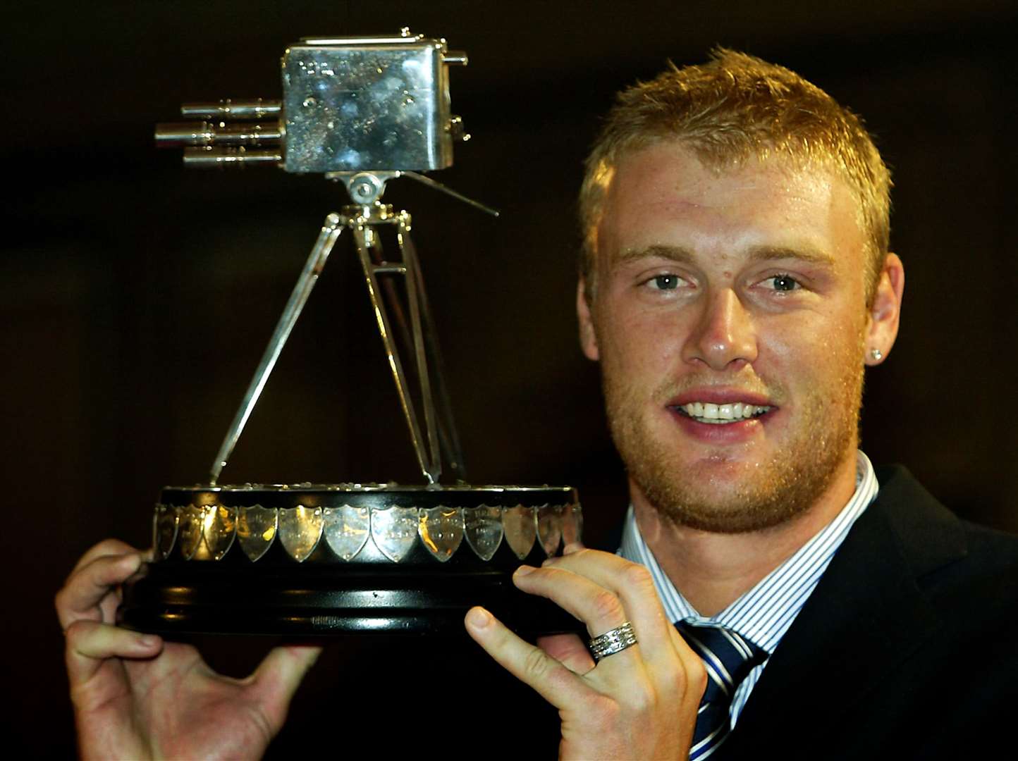 Flintoff with the BBC Sports Personality of the Year award (Gareth Copley/PA)