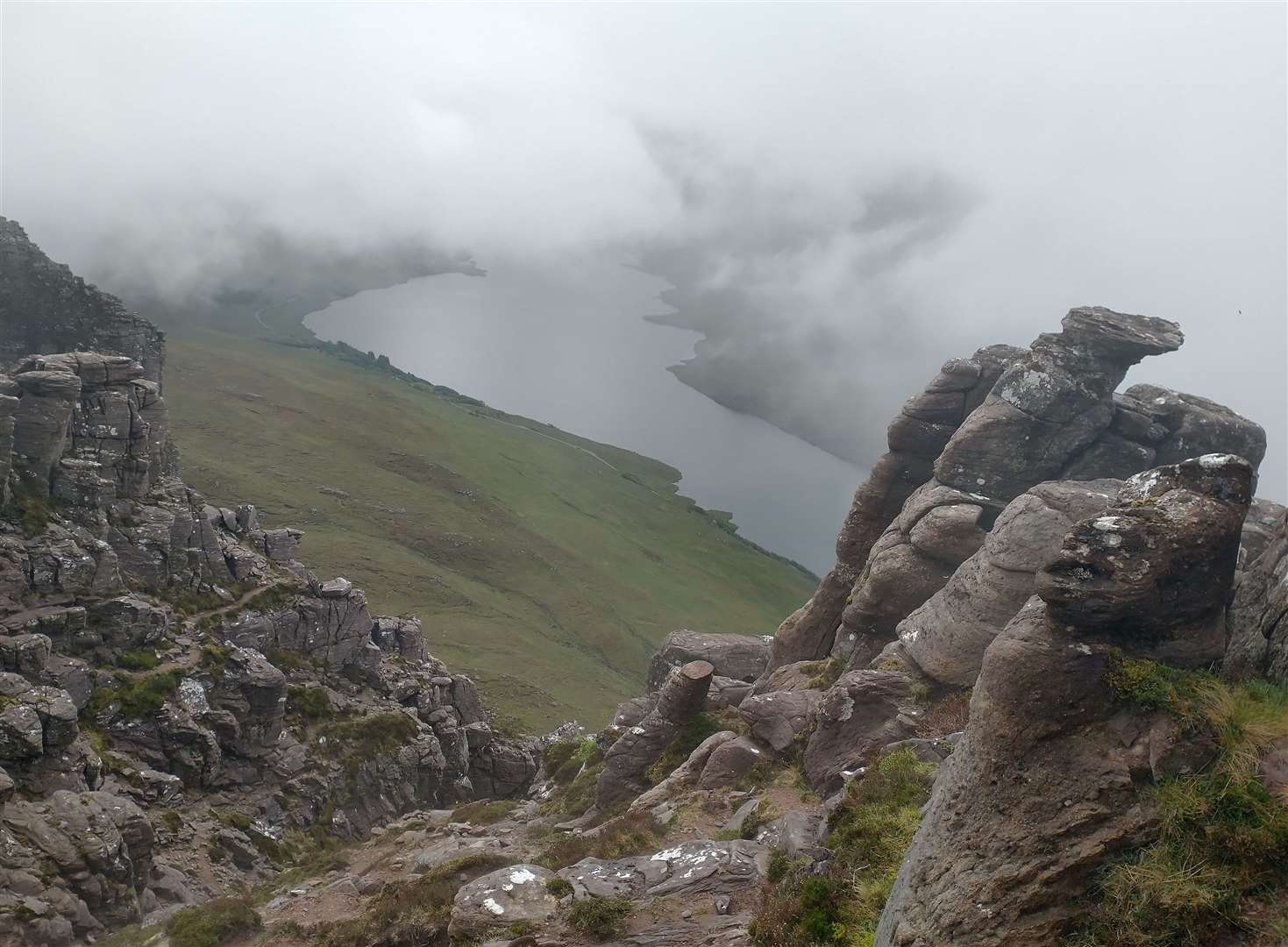 The question everyone we met asked as we made our way down was: 'Can you see anything from the top?' Sometimes, was the honest answer. Picture: Hector Mackenzie