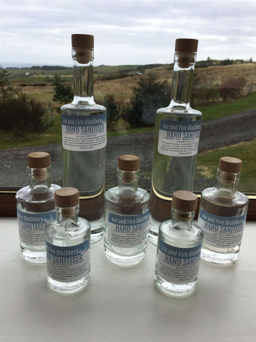 Bottles of the Ice and Fire hand sanitiser which will be distributed free to those who need it.