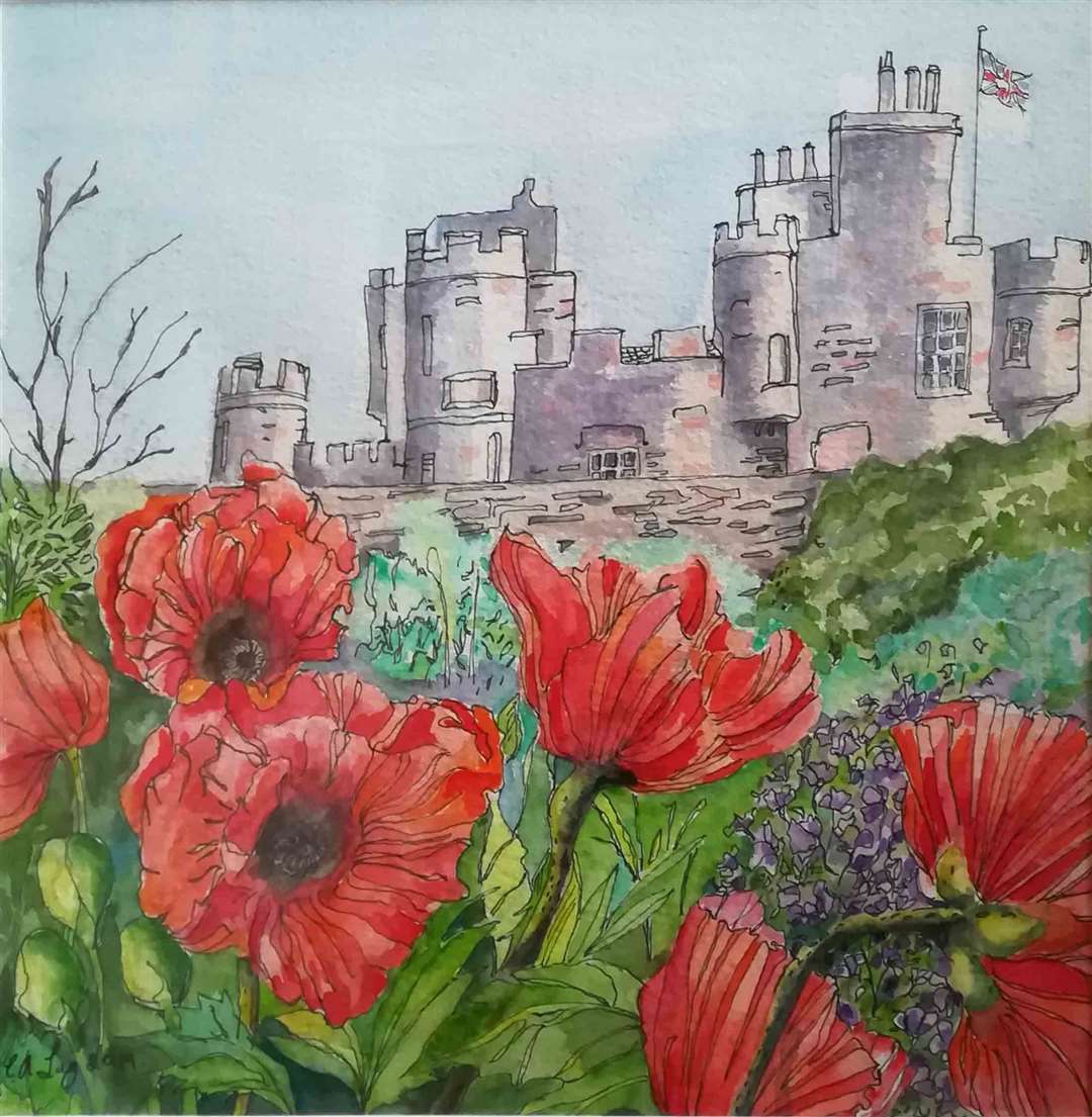Red Poppies, Castle of Mey, by Elizabeth Lay.