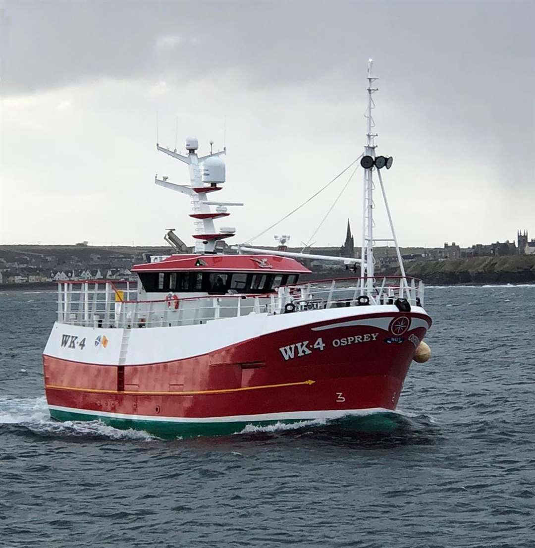 The Holborn Fishing Company's 18.8m vessel Osprey in Thurso Bay.