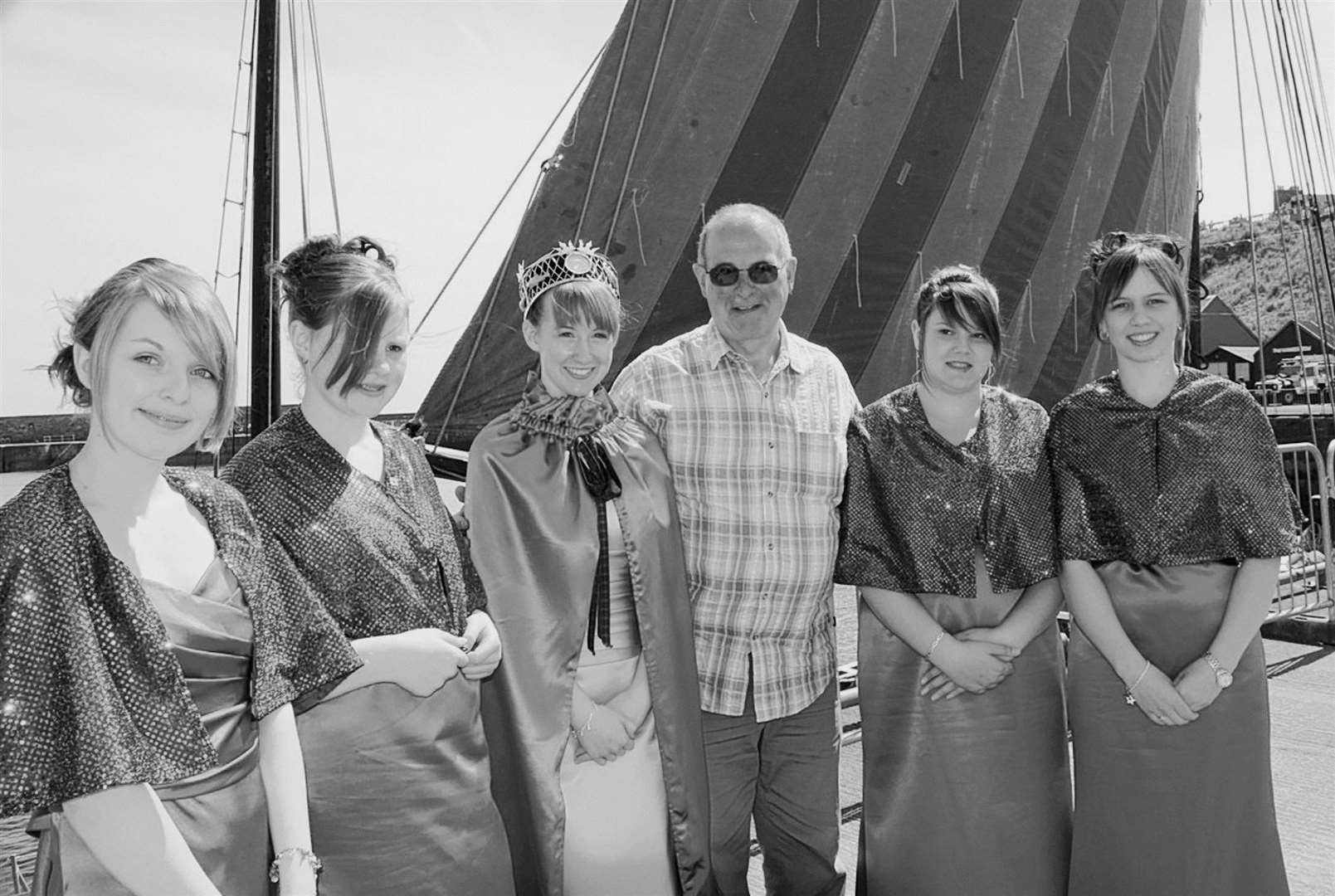Billy Mackay with Herring Queen Lynsey Bremner and her court at Wick HarbourFest in 2009. Billy’s mum, Reta Shearer, was the town's first Herring Queen.