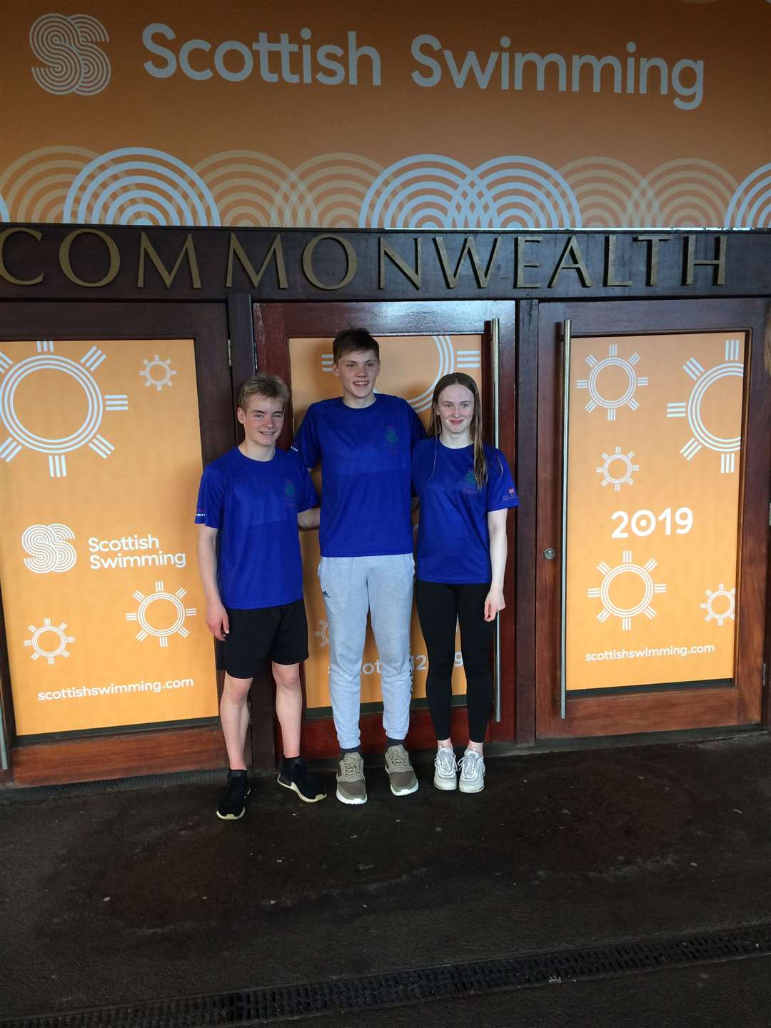 From left: Wick swimmers Lewis Sutherland, John Mackay and Emma Mill did well at the Scottish Summer Meet at Edinburgh's Commonwealth Pool. Picture: Allan Sutherland