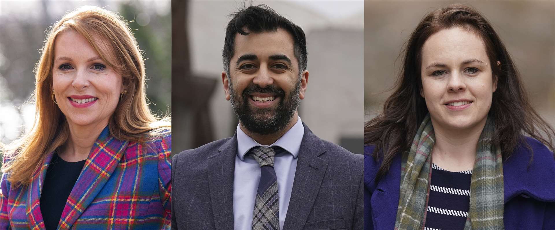 Three candidates are running to take over from Nicola Sturgeon as SNP leader and Scottish First Minister – Ash Regan, Humza Yousaf and Kate Forbes (Jane Barlow/Andrew Milligan/PA)