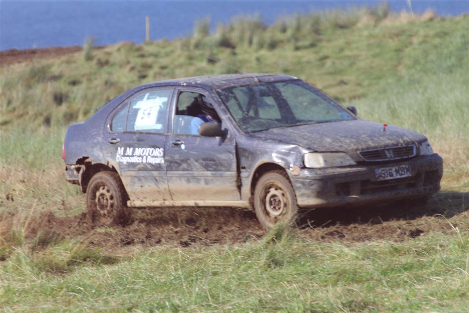 Mikey Miller in his Honda Civic during a Caithness Autocross Club event at Towerhill last year. Picture: Willie Mackay