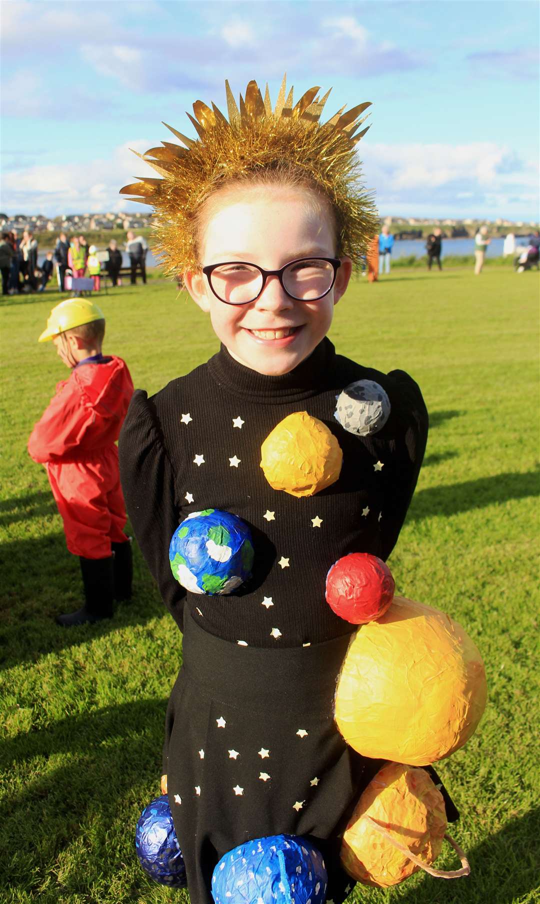 Nine-year-old Ayla Sinclair took a first prize for her solar system costume. Picture: Alan Hendry