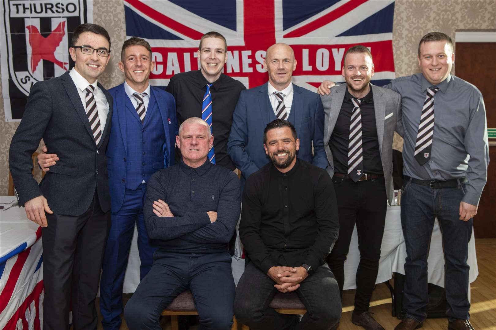 The organising committee with the two ex-Rangers players. Picture: John Baikie
