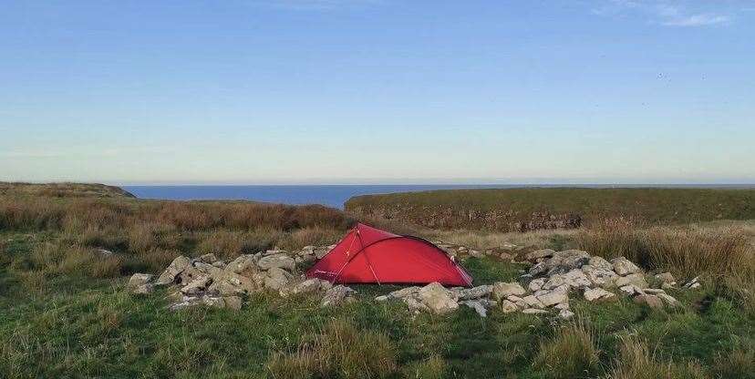 Dean camped in a variety of locations while walking along the Caithness coastline.