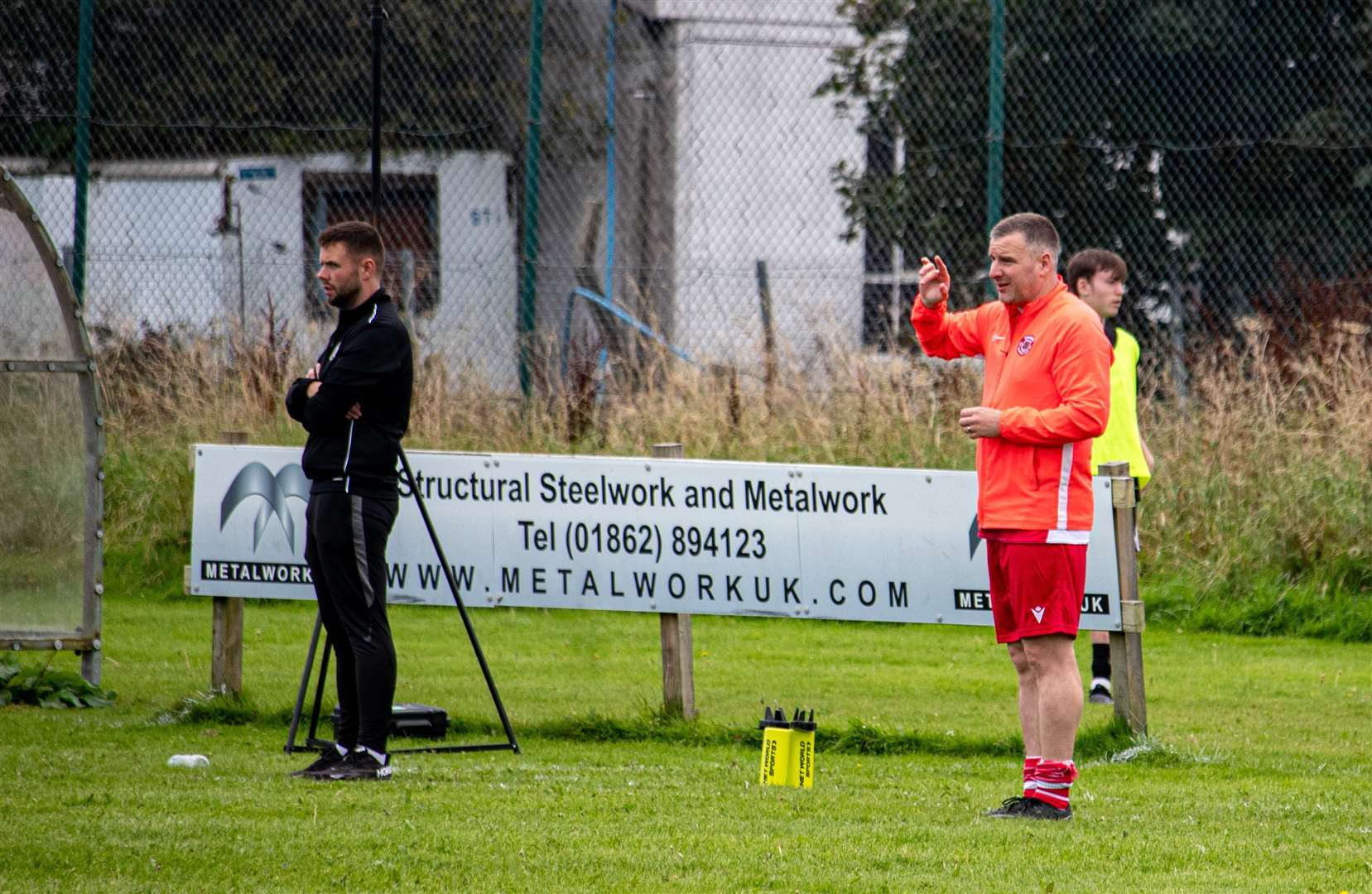 Scott Davidson (left) alongside Michael Bremner during Thurso's recent defeat to St Duthus at Tain, which turned out to be Bremner's last as manager of the Vikings. Picture: Niall Harkiss