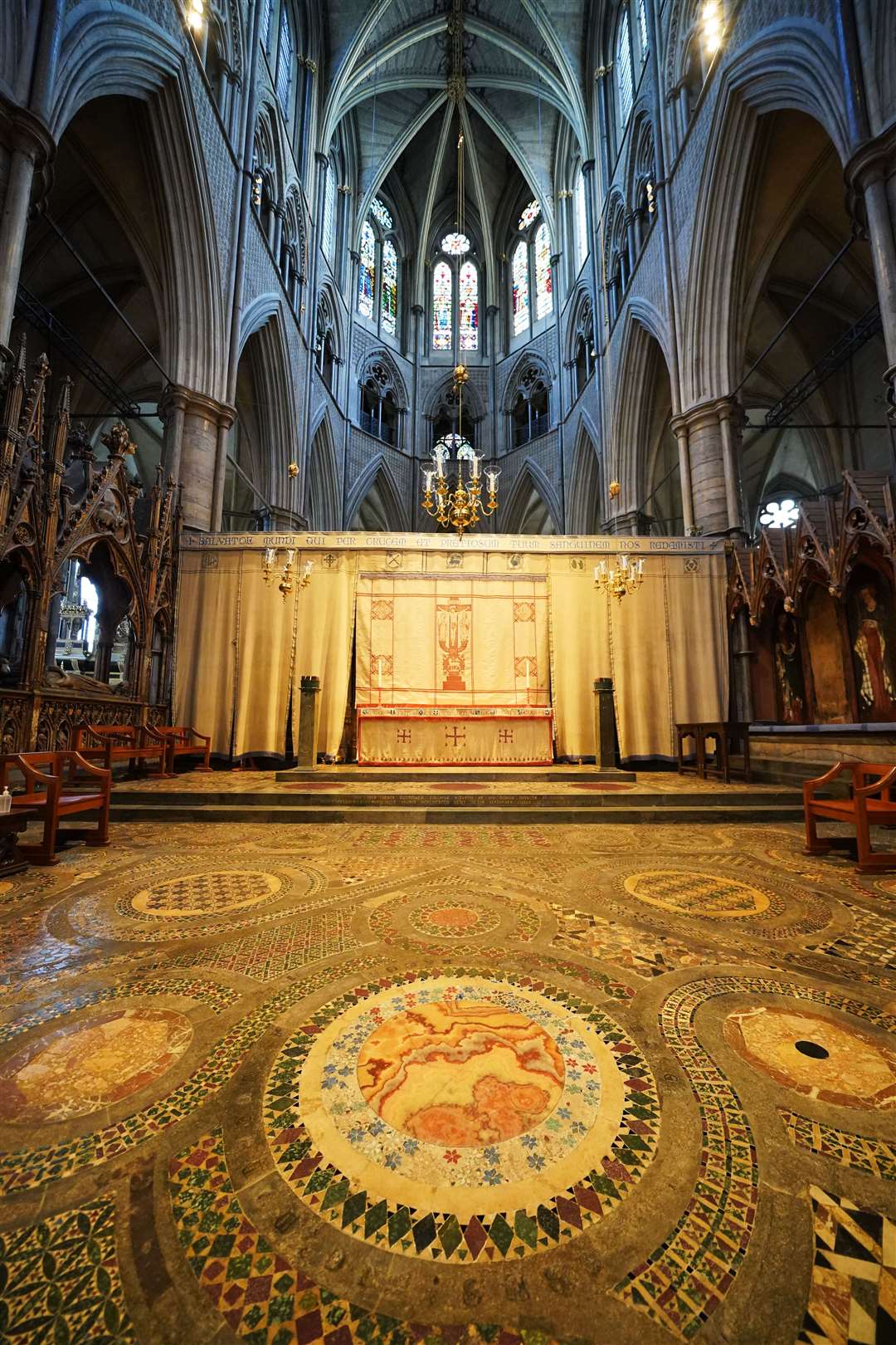 The Cosmati pavement, in front of the High Altar in Westminster Abbey (Jonathan Brady/PA)