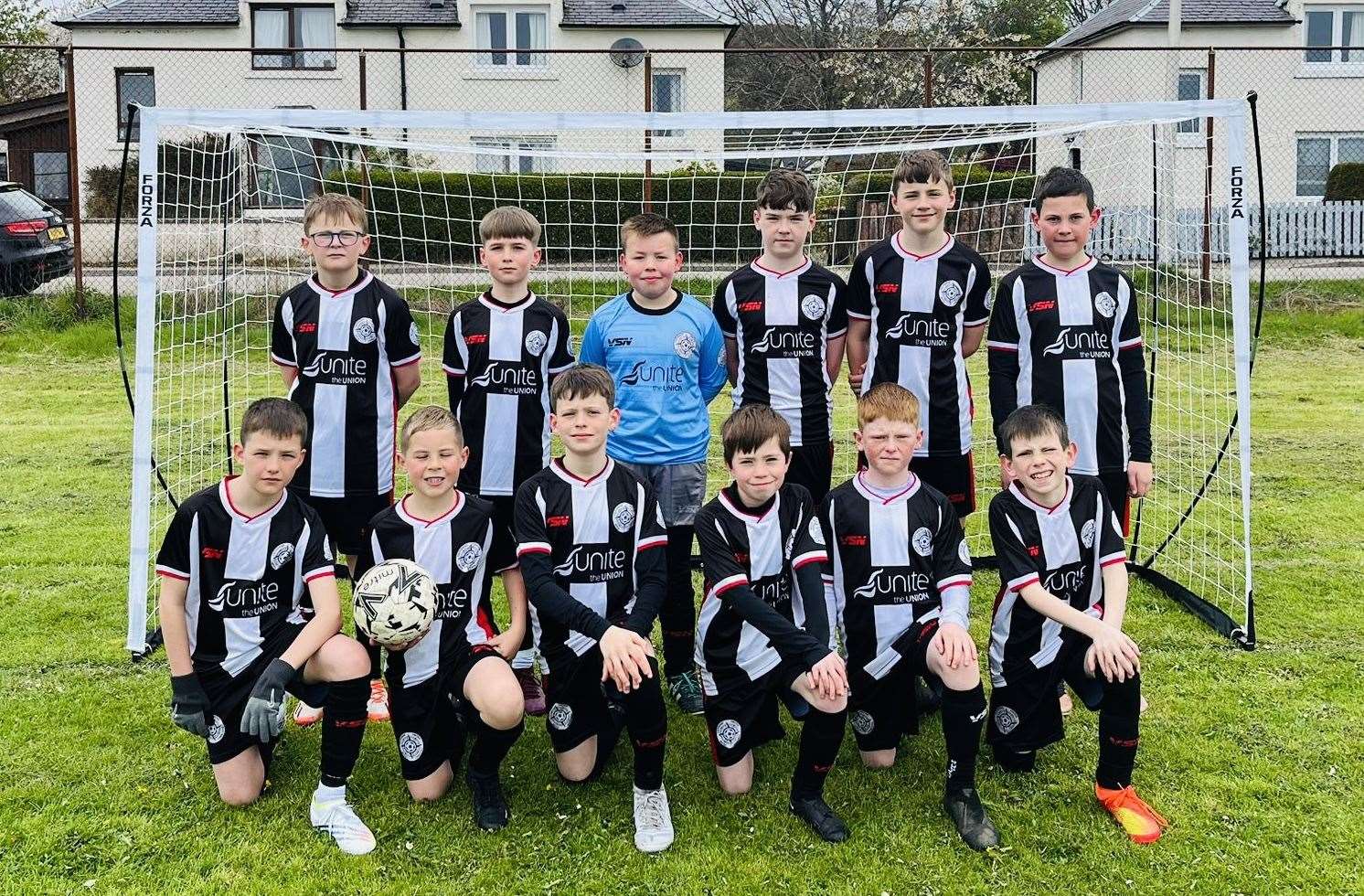 The Caithness United U12 squad who travelled to the festival in Fortrose.