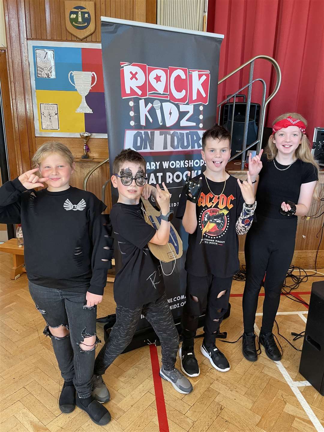 Pupils dressed up as rock stars for the day.