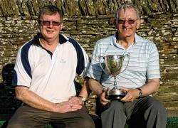 Allan Cup winner Nigel Gower (right) with runner-up Douglas Morrison.