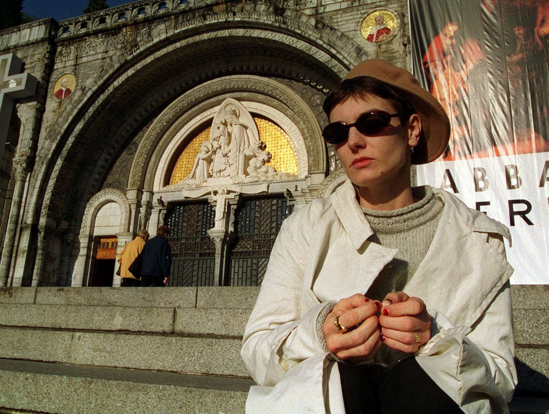 Sinead O’Connor at Lourdes where she was ordained as a Priest in 1999 (Michael Crabtree/PA)