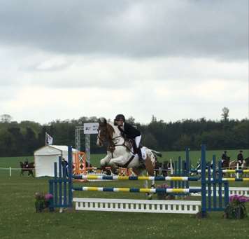 Khara Findlater competing with Whaupshill Touche at Badminton Horse Trials.