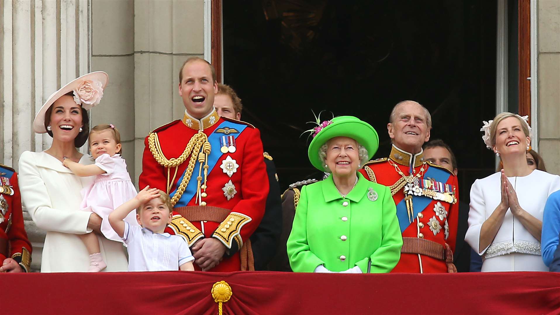 The royals on the balcony after Trooping the Colour (Steve Parsons/PA)