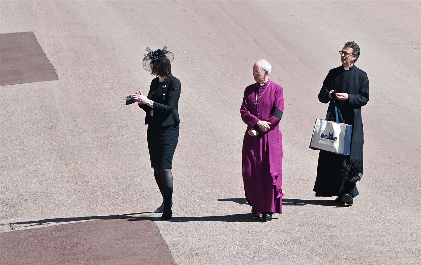 The Archbishop of Canterbury Justin Welby (left) outside St George’s Chapel (Justin Tallis/PA)