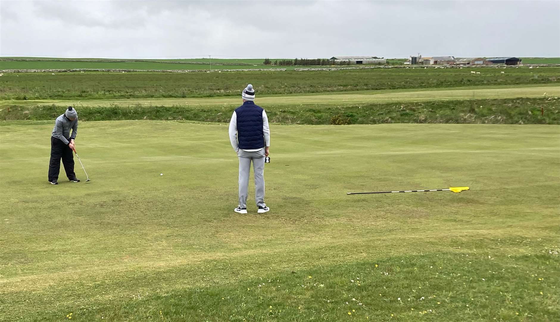 Nicky Klimas putting on the fourth green at Wick during the NC500 Links Open.