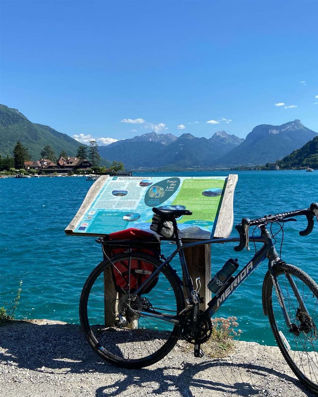 Cycling round lake Annecy.