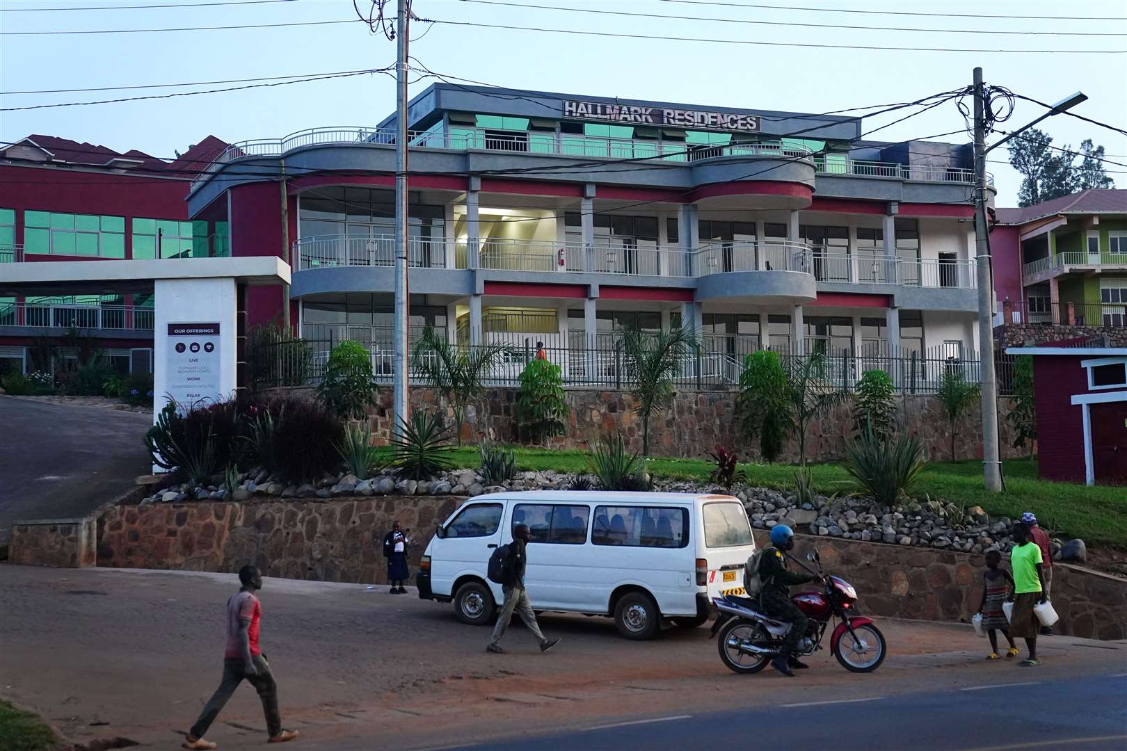 The Hallmark Residences Hotel in Kigali, Rwanda, where it is believed migrants from the UK are expected to be taken when they arrive (Victoria Jones/PA)