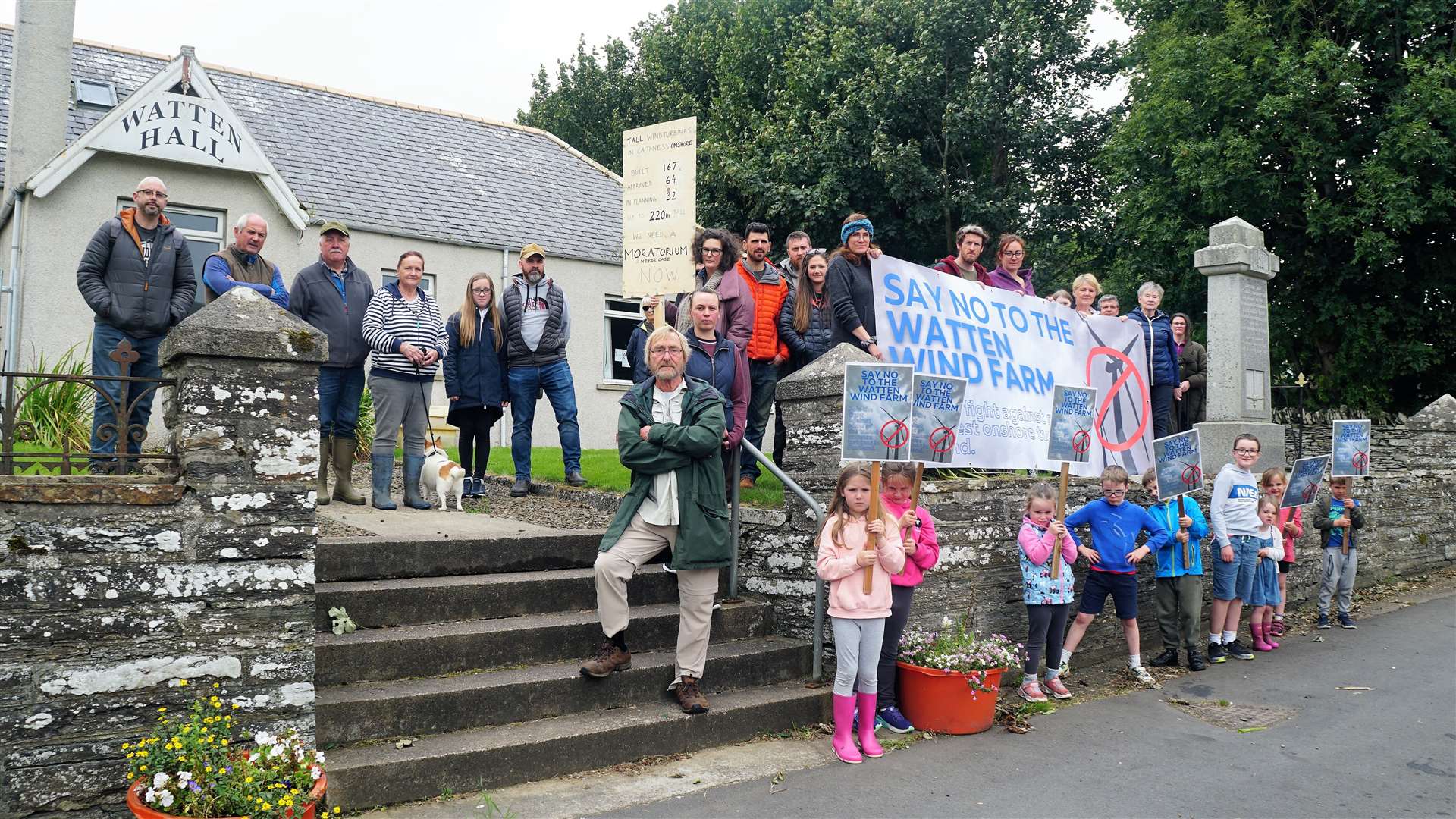 Watten wind farm protesters making their feelings known. Picture: DGS