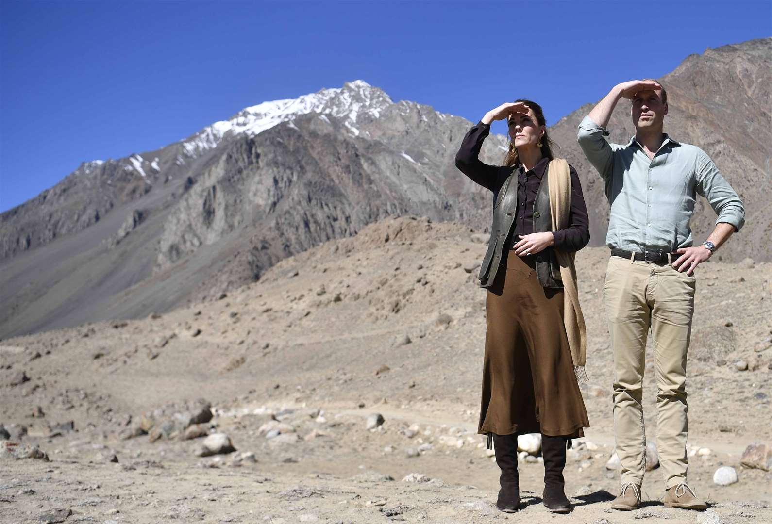 William and Kate saw climate change in progress during a visit to the Chiatibo glacier in Pakistan (Neil Hall/PA)