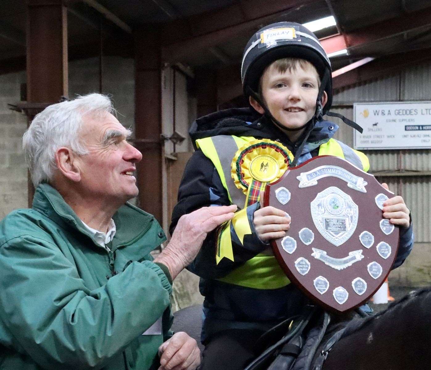 Finlay Beresford with Frank Stephen. Picture: Neil Buchan