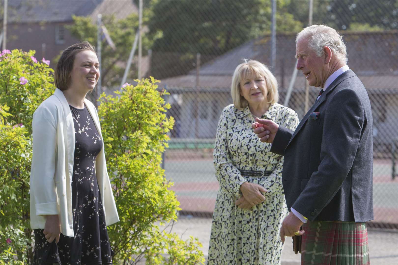 Prince Charles, the Duke of Rothesay, at Caithness General Hospital on Friday with hospital manager Pam Garbe (middle) and biomedical scientist Laura Taylor who works in the hospital labs. Picture: Robert MacDonald / Northern Studios