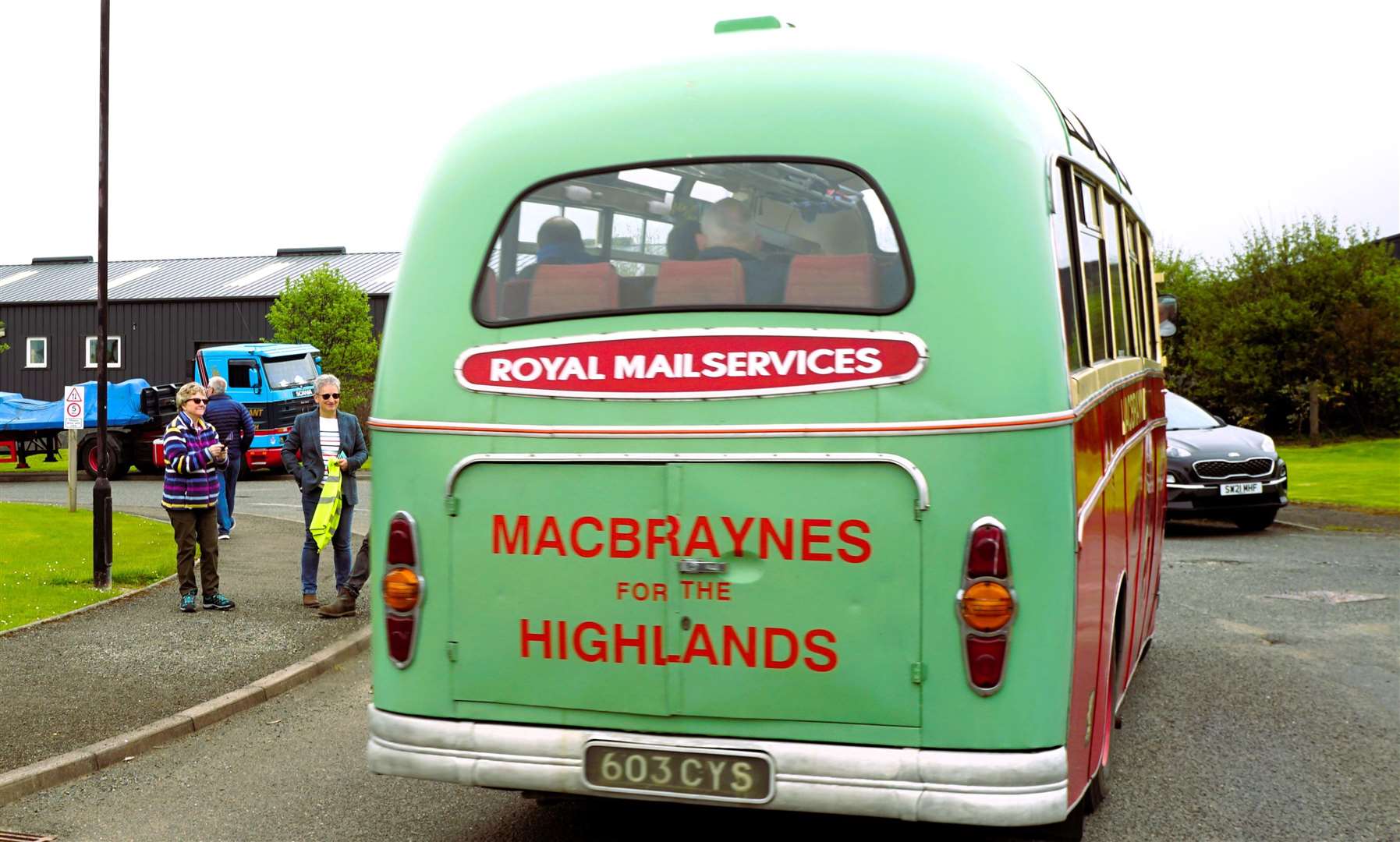 Macbraynes historic bus at Thurso Business Park. Picture: DGS
