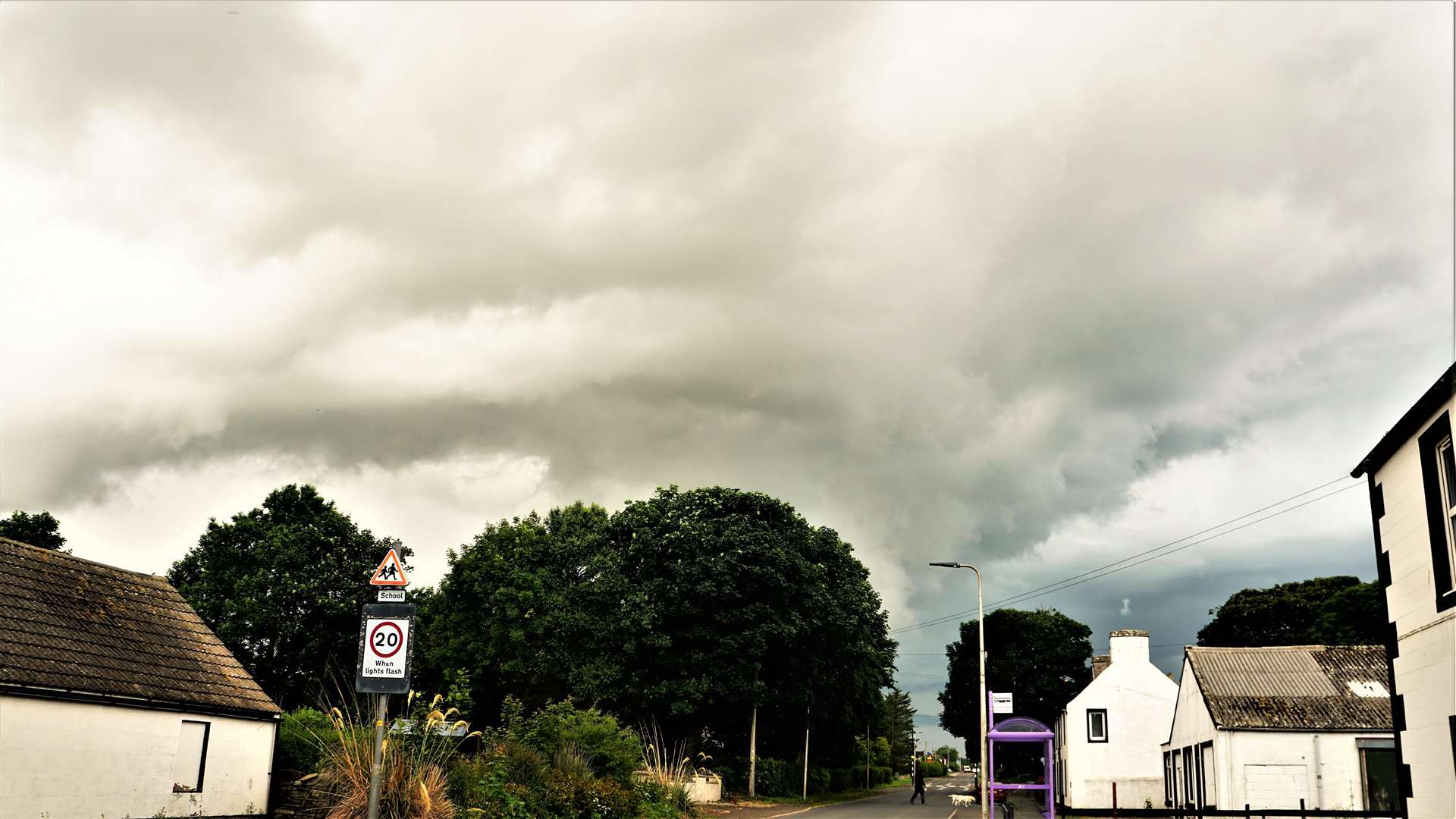 Storm clouds over Watten but there were no heavy downpours like in Halkirk and Thurso a few miles away. Picture: DGS