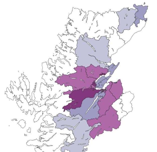 The spread of coronavirus cases across Highland Council in the seven days up to January 3. Picture: Public Health Scotland.