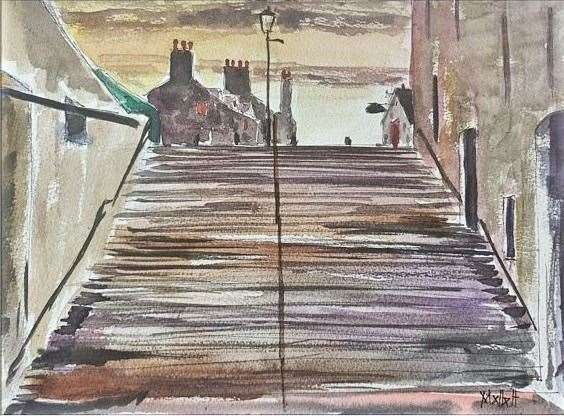 Timmy Mallett's painting of the Black Stairs in Wick.