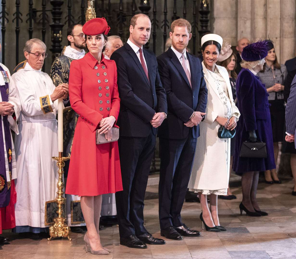 The Duke and Duchess of Cambridge with the Duke and Duchess of Sussex at a Commonwealth Service at Westminster Abbey (Richard Pohle/The Times/PA)