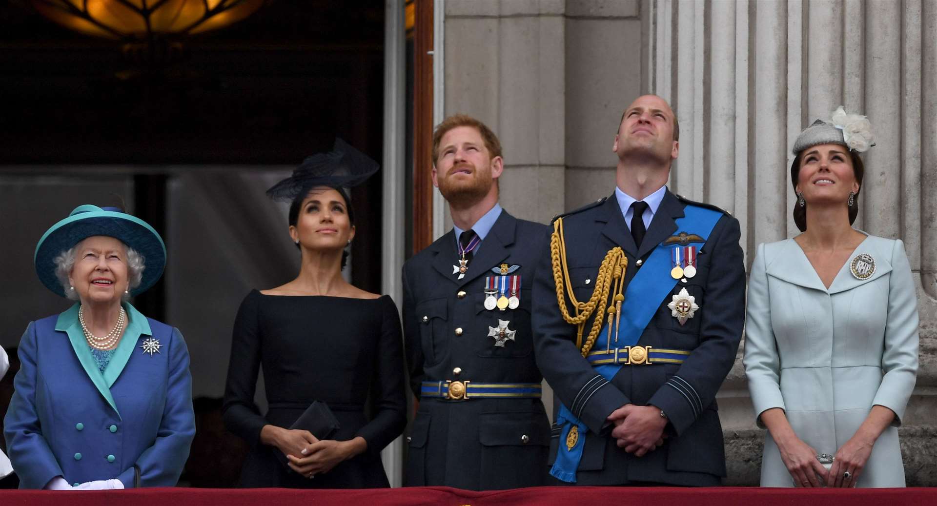 Meghan with members of the royal family (Victoria Jones/PA)