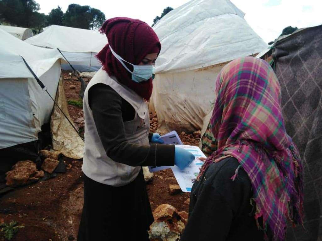 Community health workers in refugee camps in Idlib, Syria. Picture: SEMA2