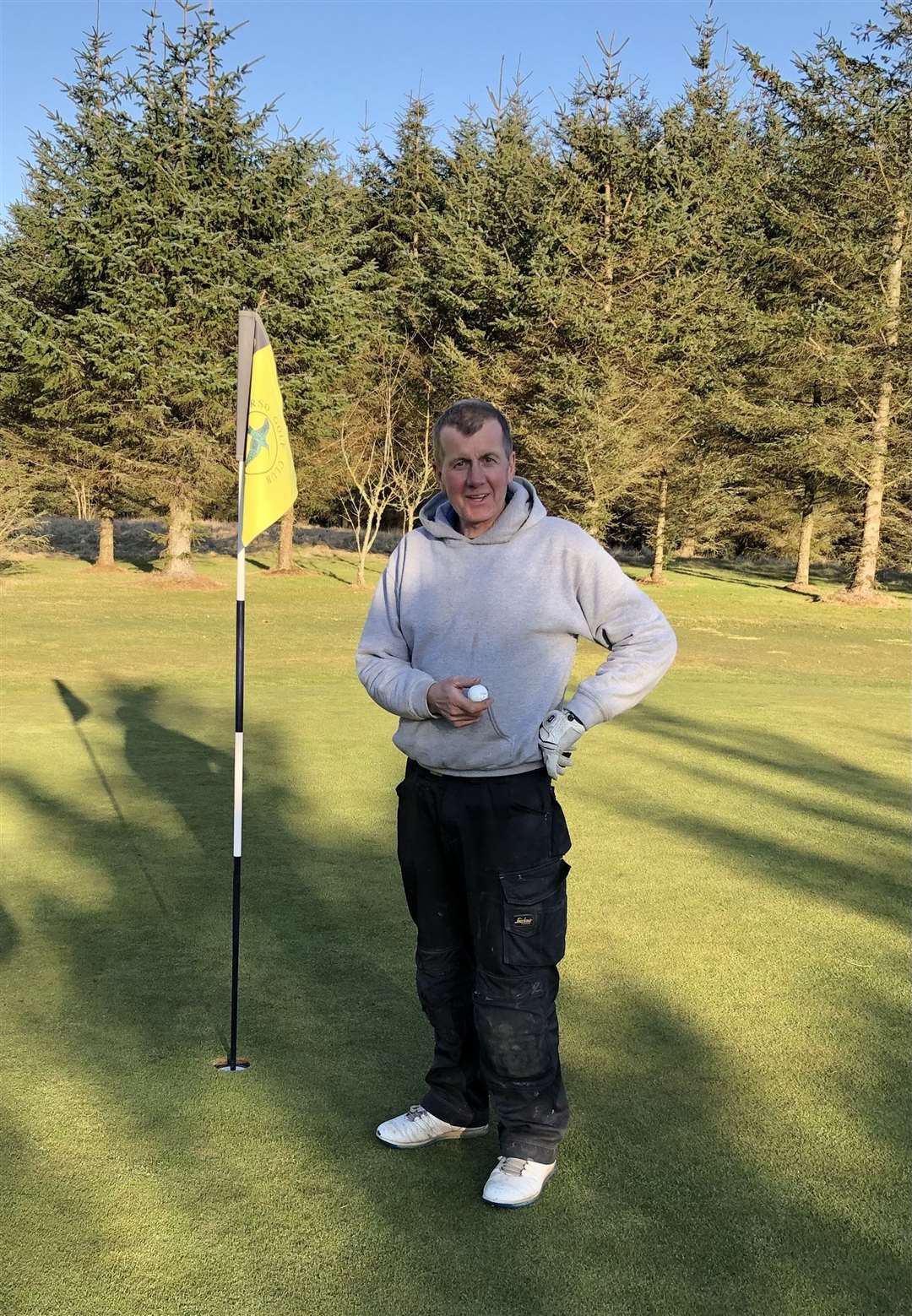 Jim Sangster was the first golfer to achieve a hole in one at Thurso this season. It came at the ninth, using a 6 iron.