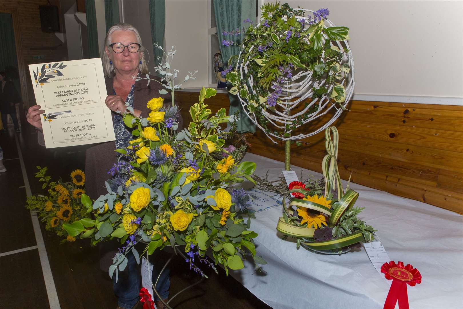 Sheena Macleod, Lybster, had the best exhibit and most points in floral arrangement. Picture: Robert MacDonald/Northern Studios