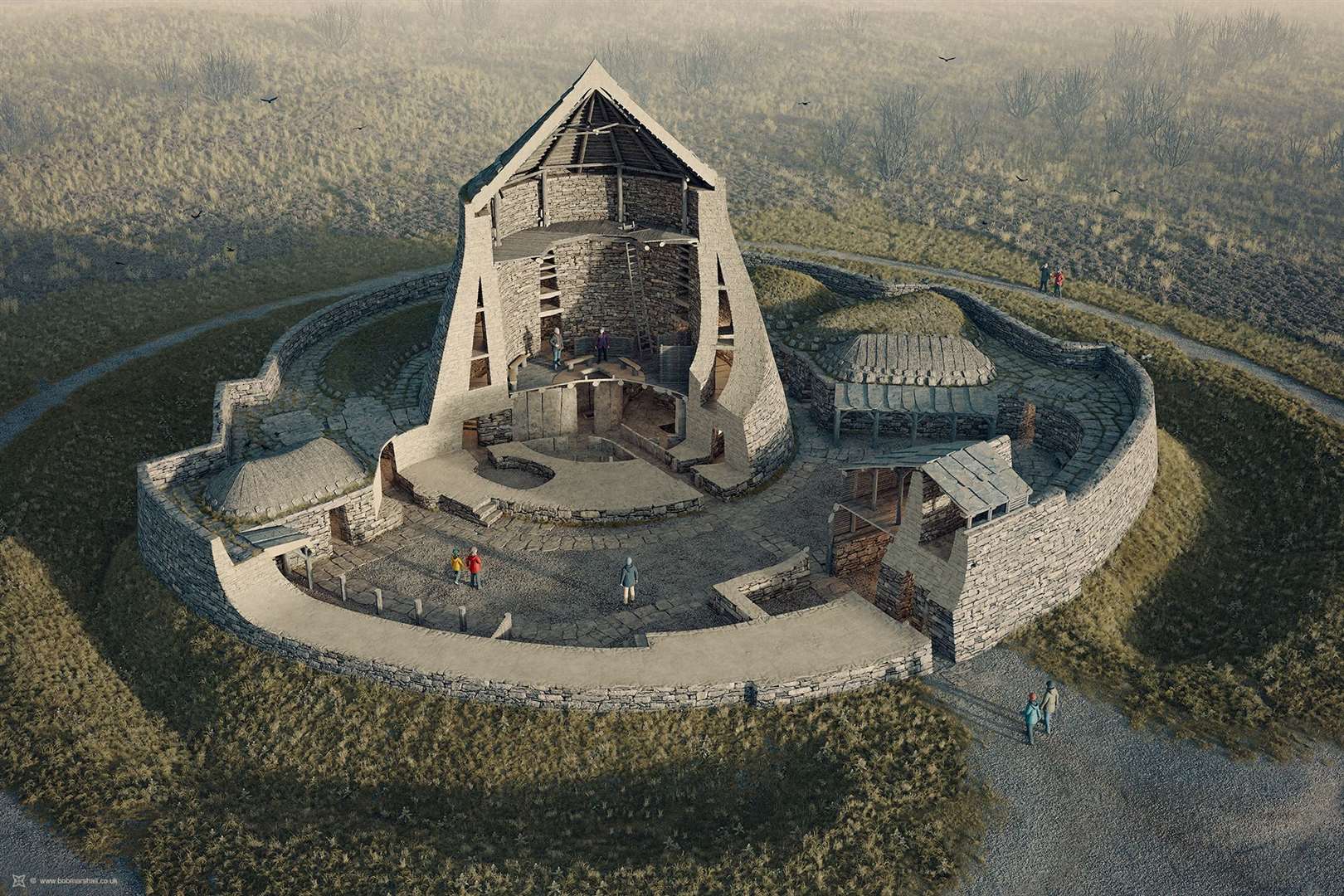 A cutaway view of the proposed broch. Image © Bob Marshall