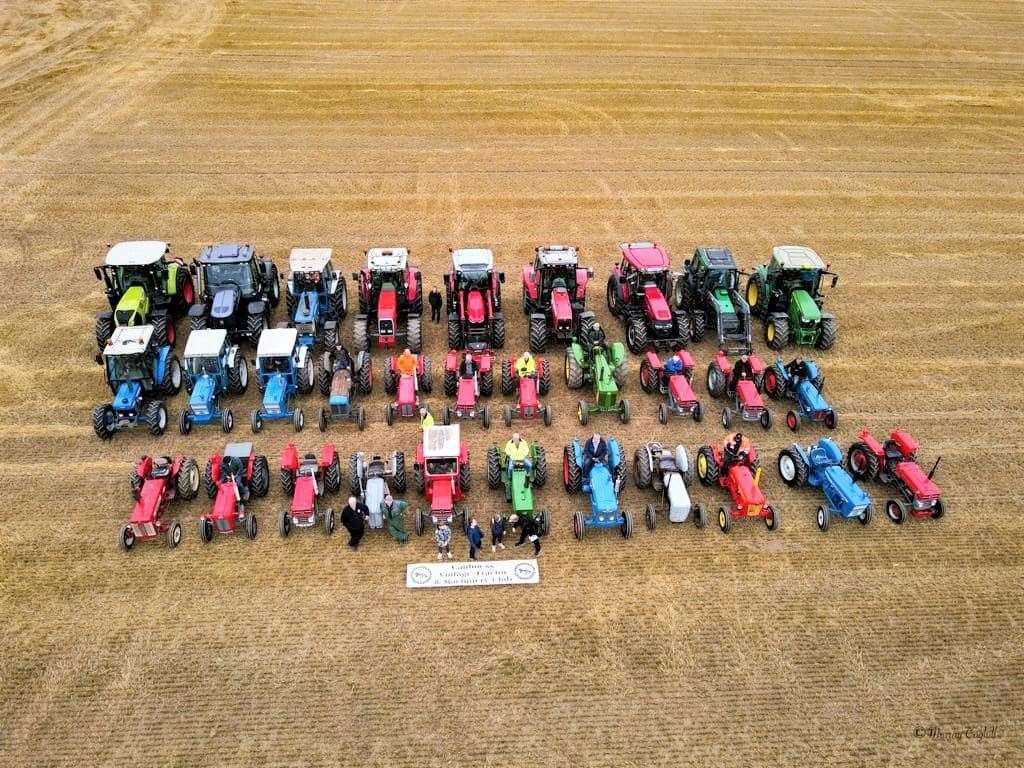 Aerial view of the tractors at West Greenland. Picture: Murray Coghill