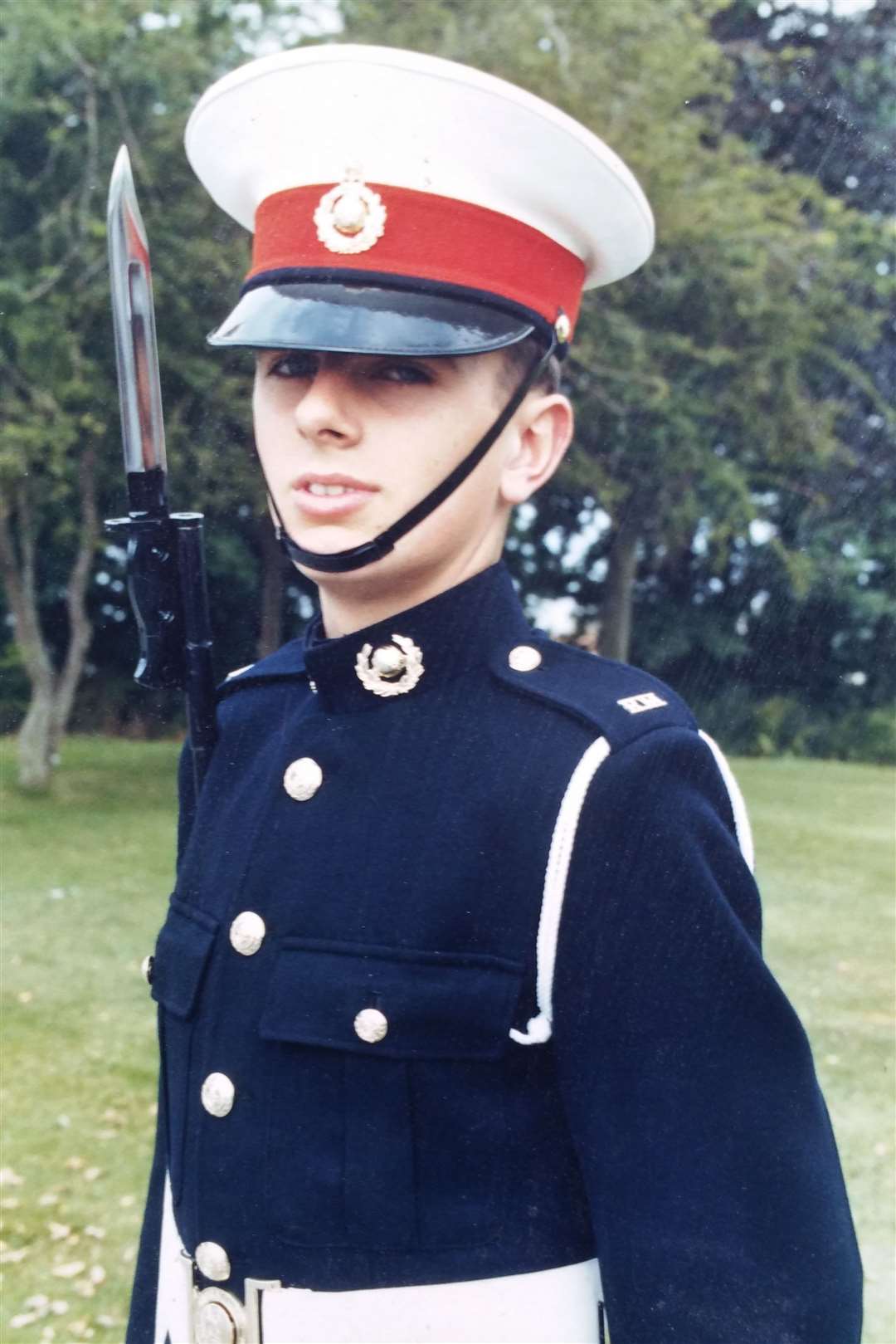 Ronnie in 1978 at the Royal Marines commando training centre in Exmouth, Devon.