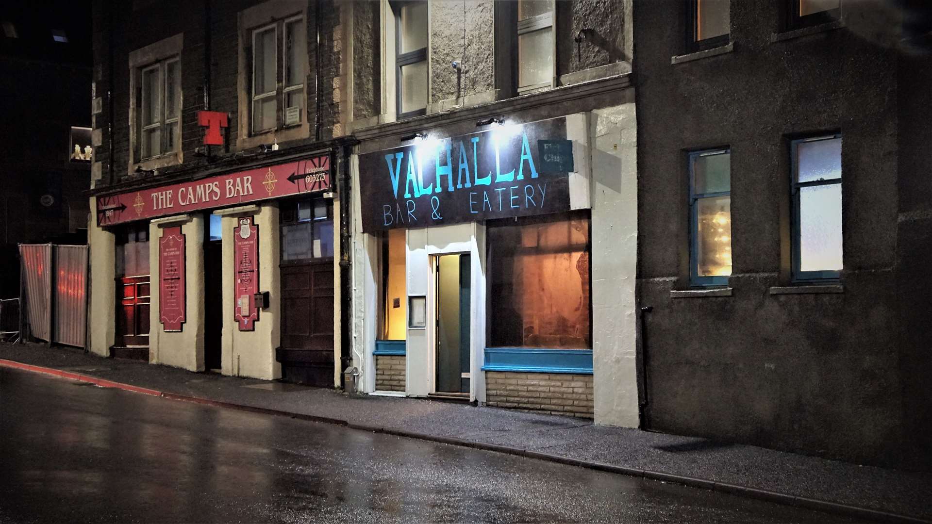 The failed Valhalla Bar and Eatery in Wick. Many locals commented on the amateur paint job done for the name sign. Picture: DGS