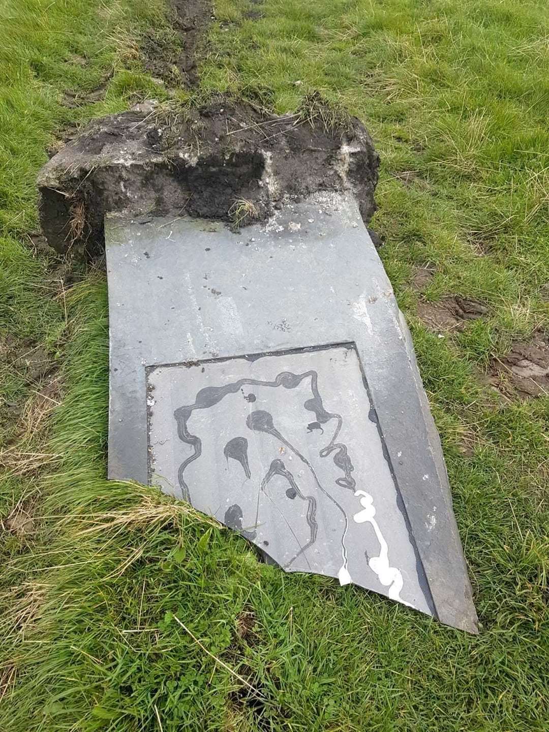 The information panel was ripped off and the stone broken in pieces at Keiss.