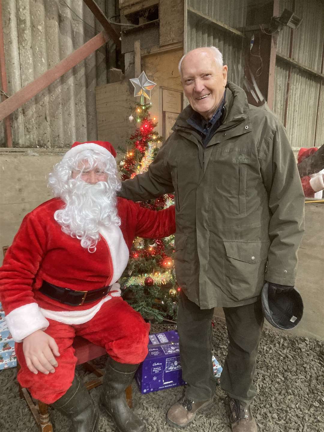 Santa with Jimmy Johnston, honorary president of Caithness RDA.