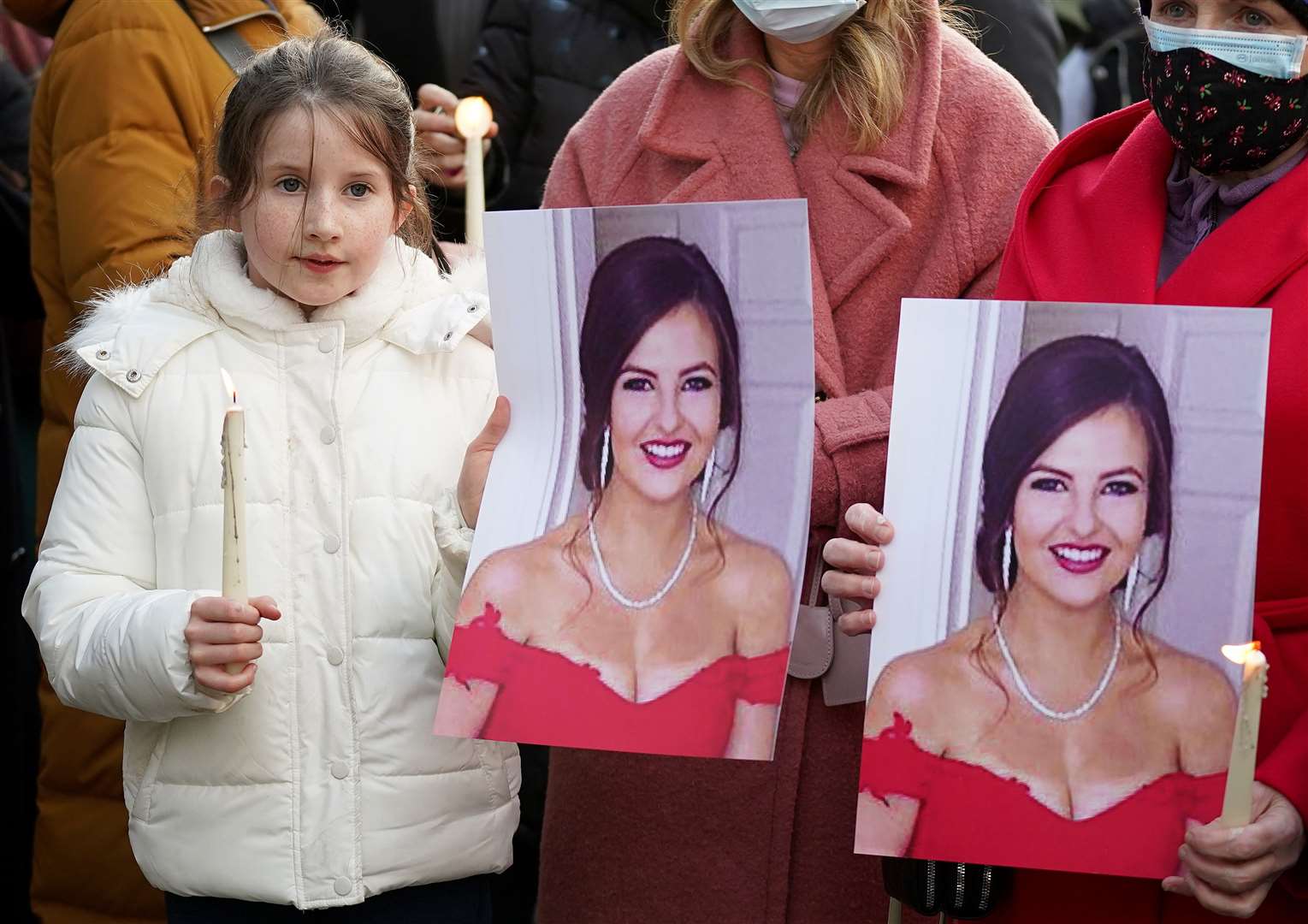 Alanna Norris, nine, attends a vigil at Leinster House, Dublin (Brian Lawless/PA)