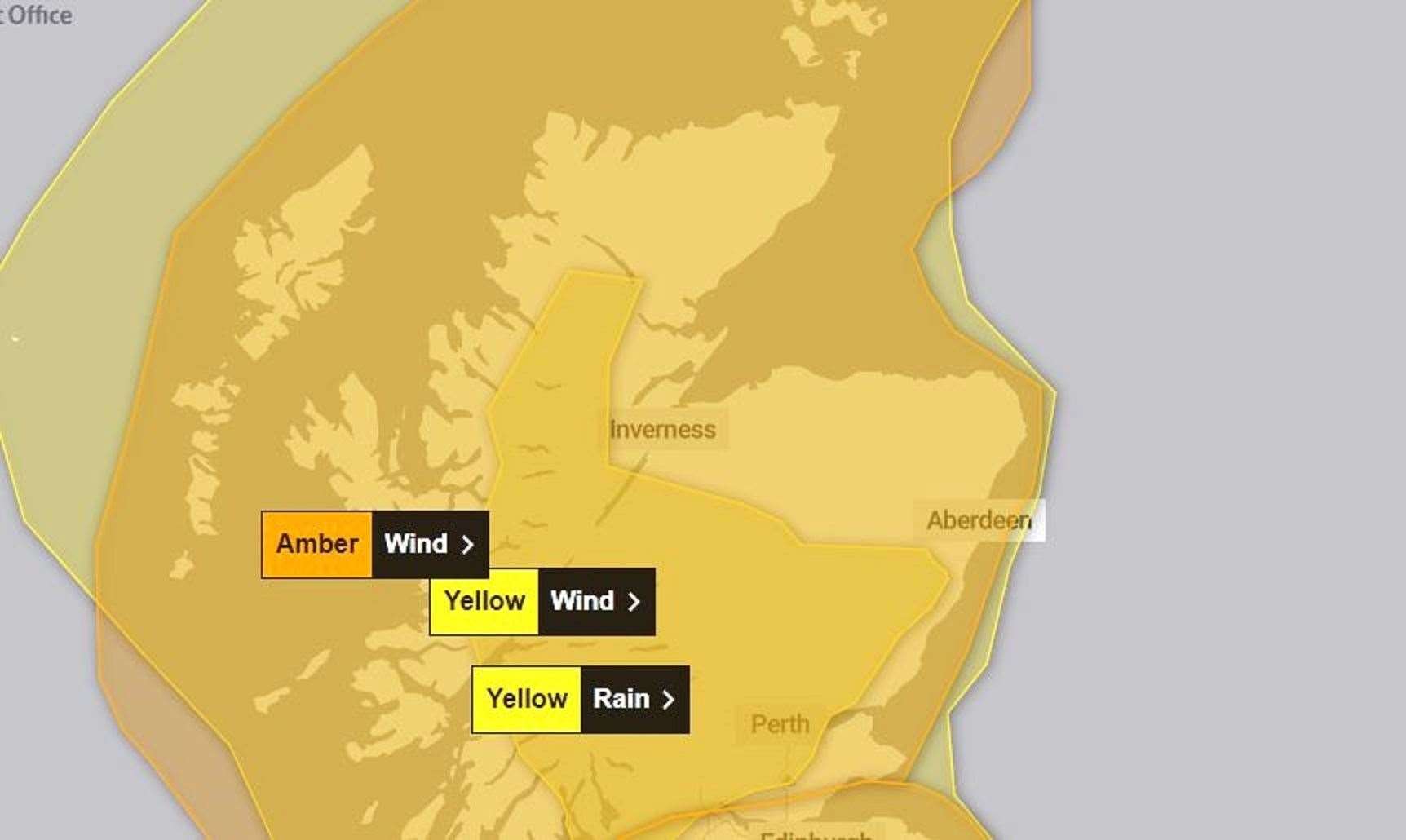 Amber Warning for high winds.