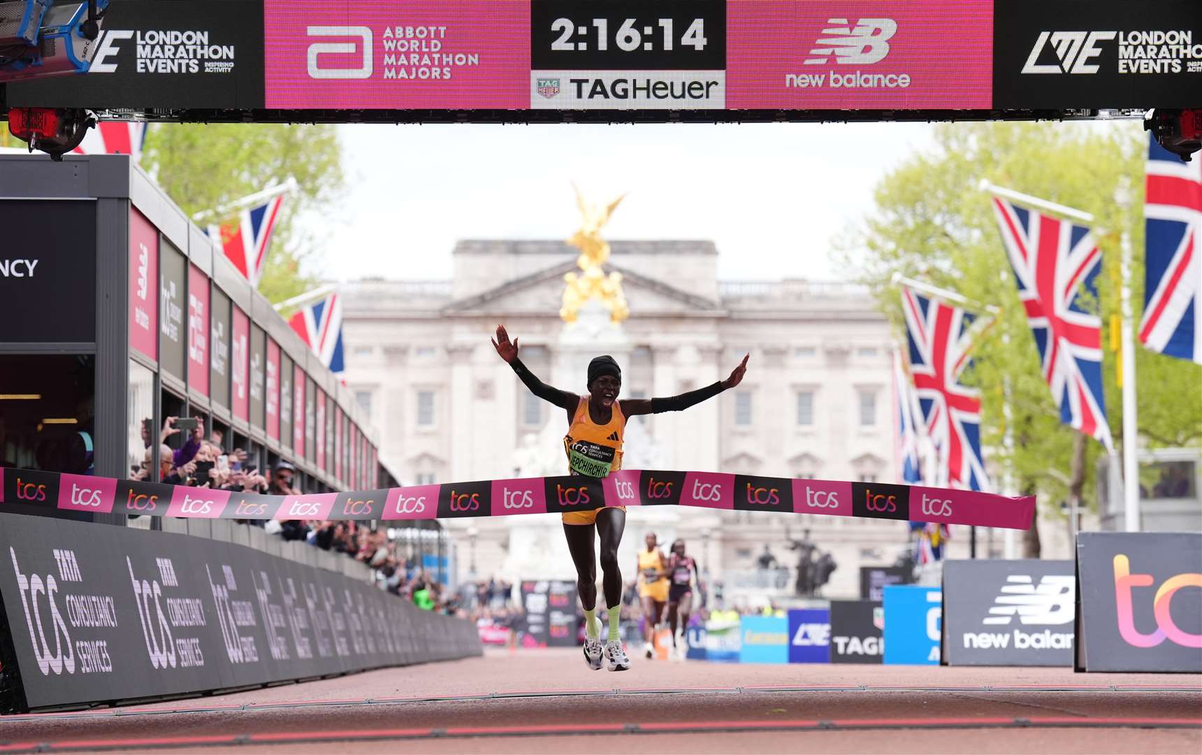 Peres Jepchirchir won the women’s elite race in 2024 (John Walton/PA)