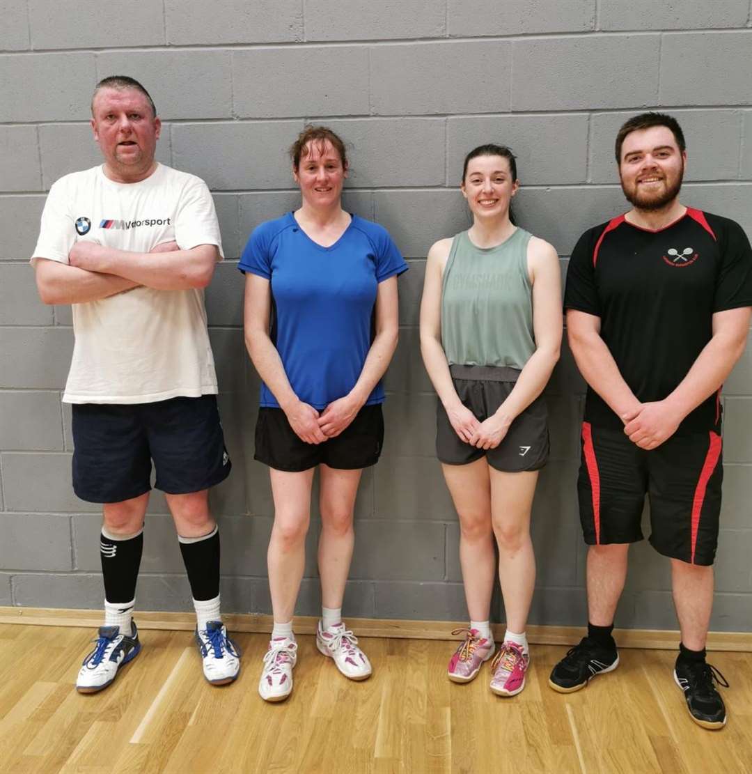 Mixed doubles finalists were Benji and Joanne Mackay, Eilidh Paterson and James Falconer.