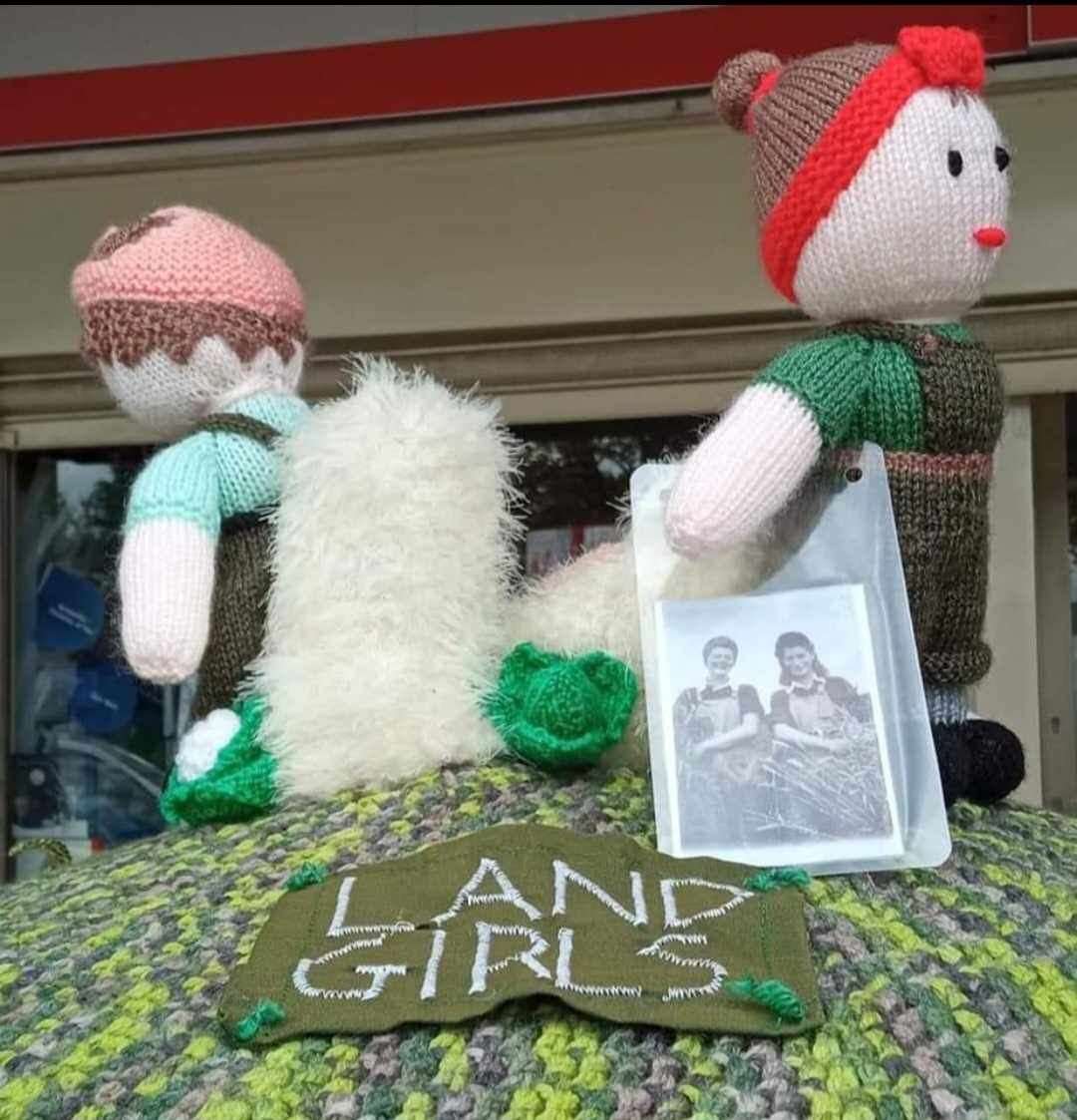 A Land Girls topper made by the group (Yarn Bomb Hemel Hempstead/PA)